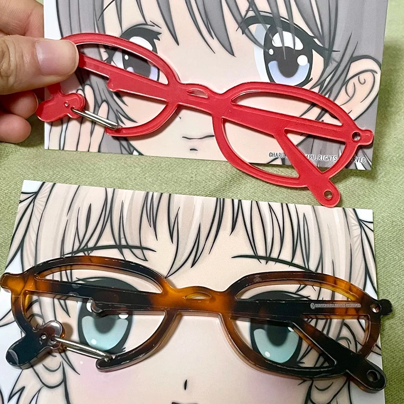 جديد نظارات تصميم تسلق مشبك حقيبة سلسلة مفاتيح سحرية الإبداعية لطيف الاكريليك سيارة قلادة ظهره سحر الديكور