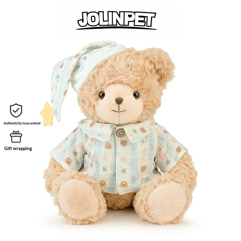 

JOLINPET пижамный медведь, плюшевая игрушка, милый обнимающийся сонный медведь, кукла в ночном костюме, мягкая мягкая игрушка, Рождественский подарок для подруги