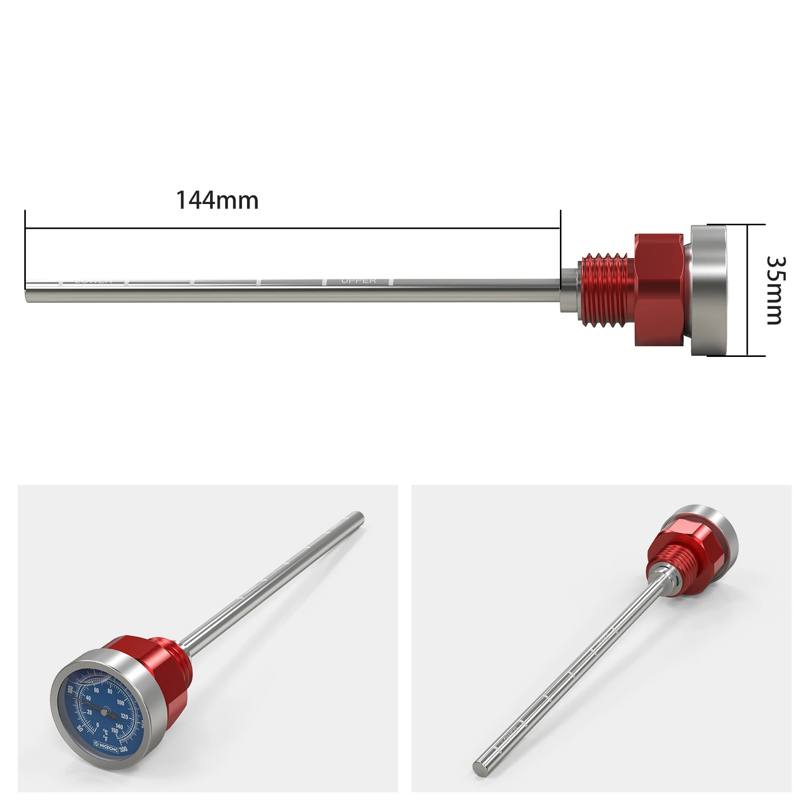 Dla 93-24 Hodna XR650L miarka poziomu oleju ze wskaźnikiem temperatury NICECNC termometr temperatury oleju щуп aluminium 304 stal nierdzewna