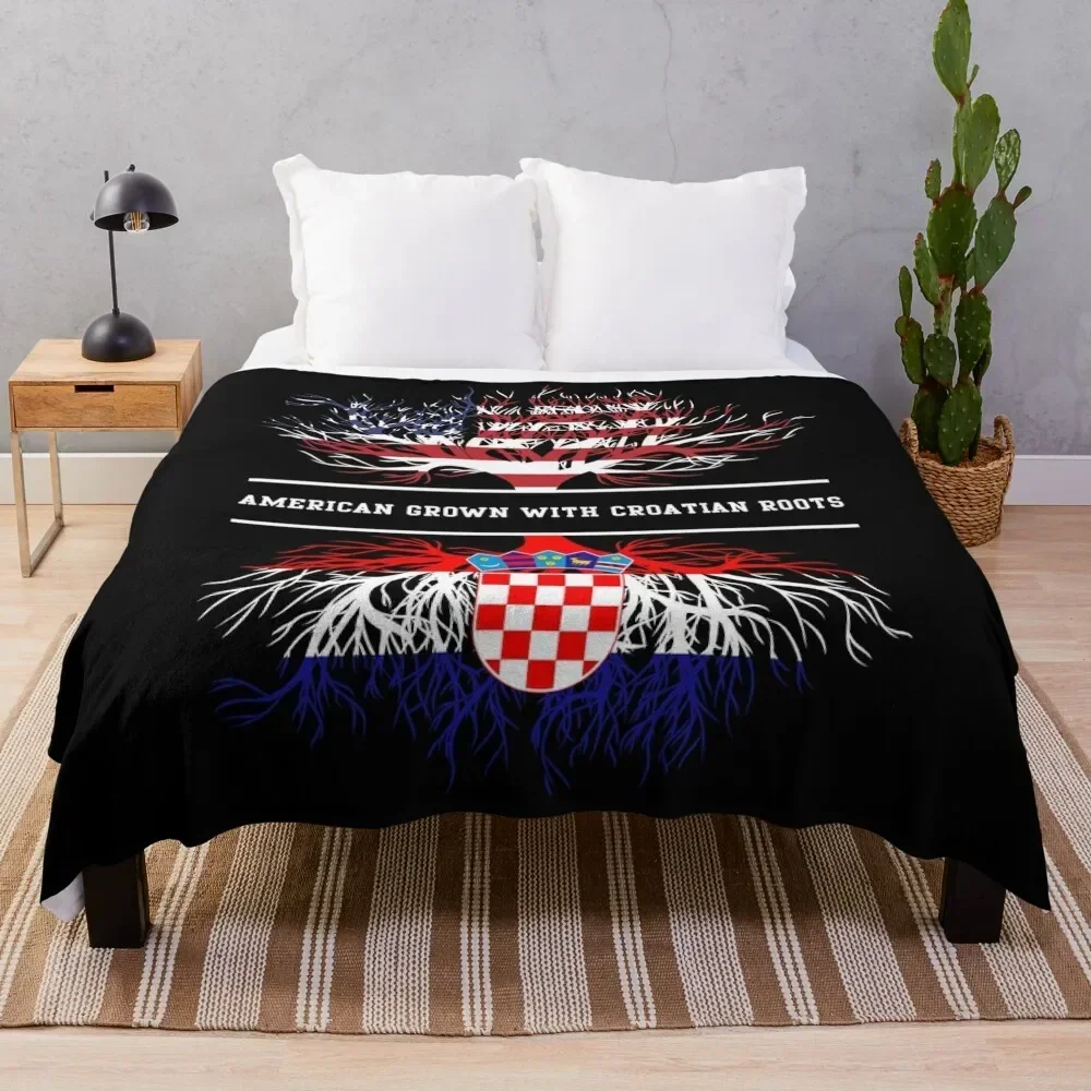 

American Grown With Croatian Roots Croatia Throw Blanket decorative Bed Loose For Sofa Thin Blankets