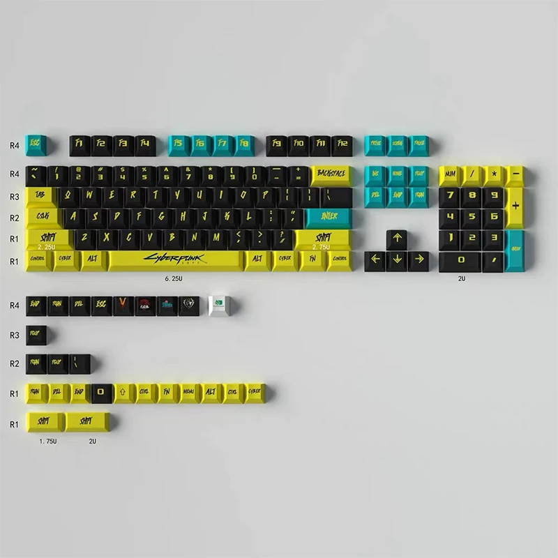 122 chaves cyberpunk pbt keycaps personalize oem perfil keycaps para teclado mecânico teclado sublimação keycap