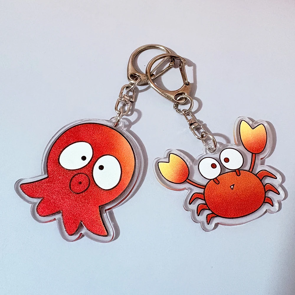 Anime Ganbare Nakamura-kun Go for It Nakamura Cosplay Keychain Kawaii Acrylic Crab Keyring Key Chain Bag Ornament Accessory Prop image 4
