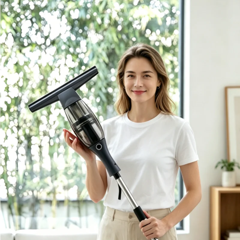 Waterproof Lightweight Mini Handheld Cordless Window Vacuum Electric Glass Cleaner with Complete Accessories for Hotel & Car Use