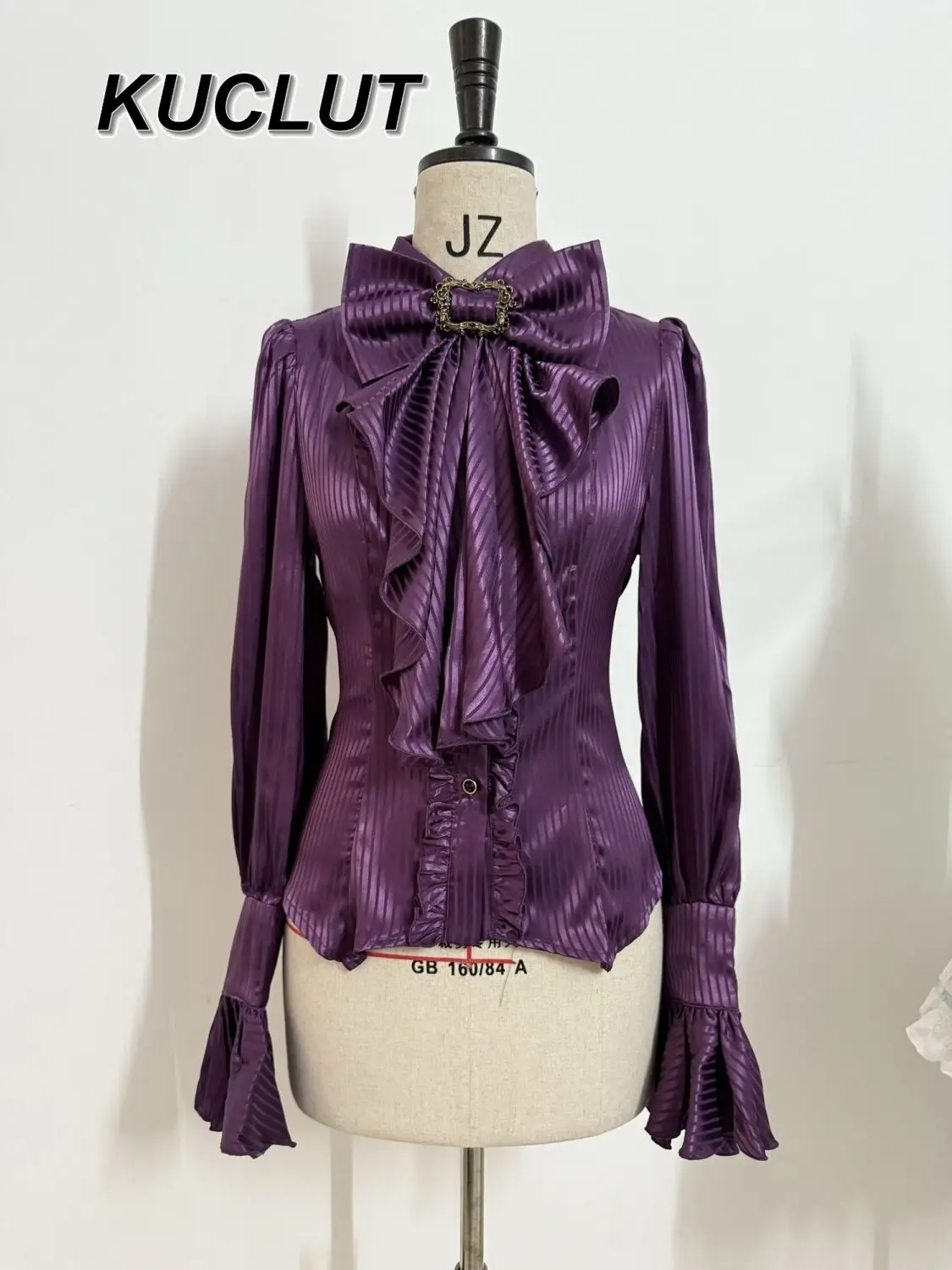 Lolita Style Elegant Blouses Femme Retro Long Sleeve Shirt Stand Collar French Fashion 2025 New Spring Autumn Women's Tops