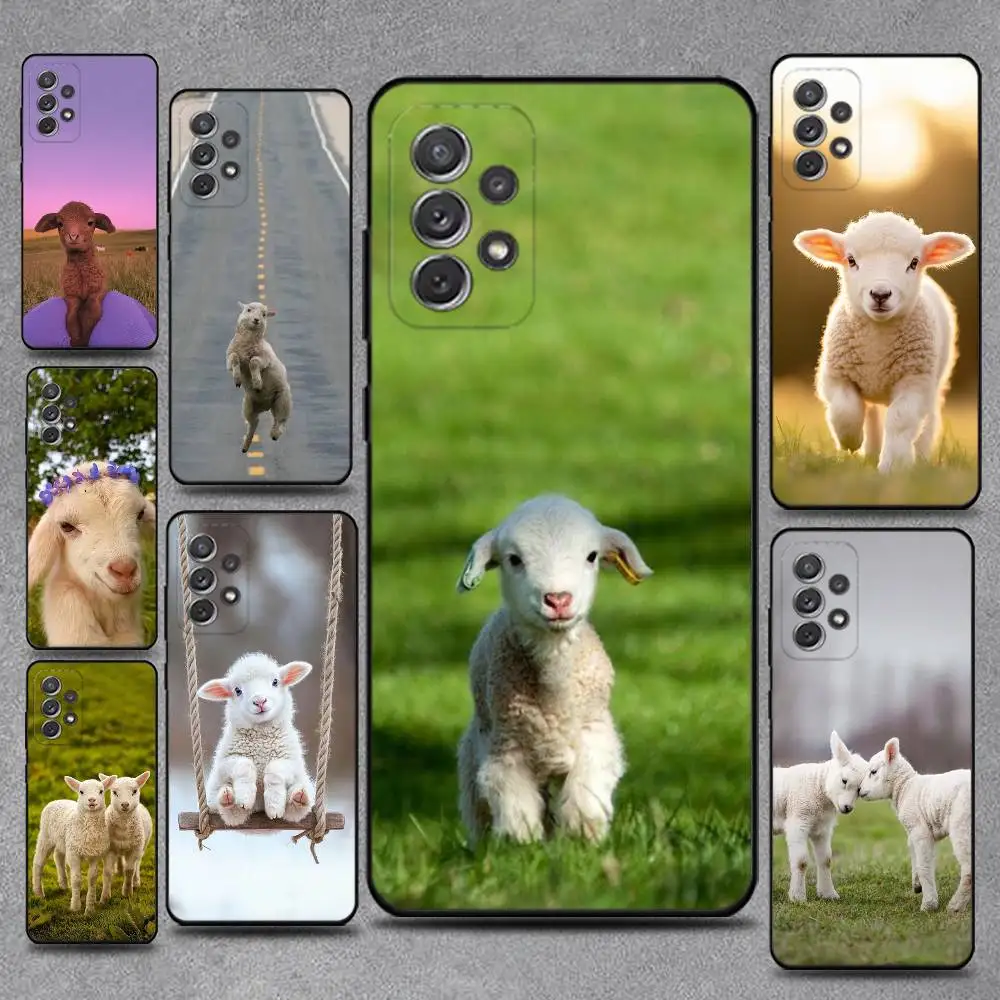 

Cute Sheep Goat Phone Case For Samsung S25,S24,S21,S22,S23,S30,Ultra,S20,Plus,Fe,Lite,Note,10,9,5G Black Cover