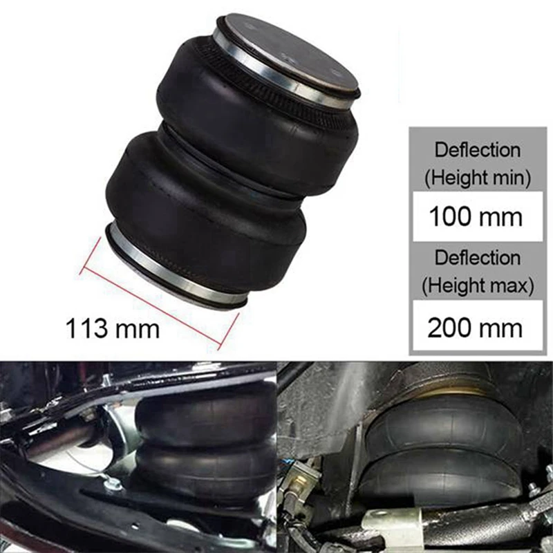 2X Air Suspension Double Convoluted Rubber Air Spring  Shock Absorber Universal Truck 2E6X2