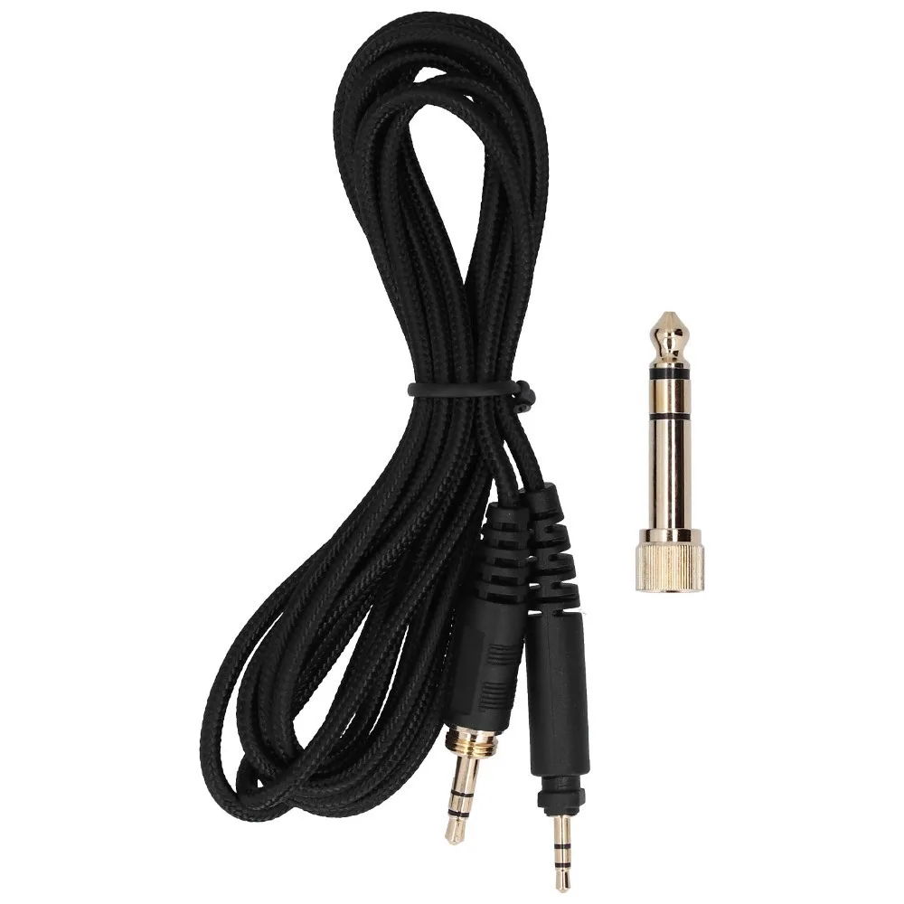 

2.5mm to 3.5mm/ 6.35mm Headphone Audio Cord with 6.35 Adapter OFC Braided Wire Headphone Audio Cable for SRH440/ Philips SHP9000