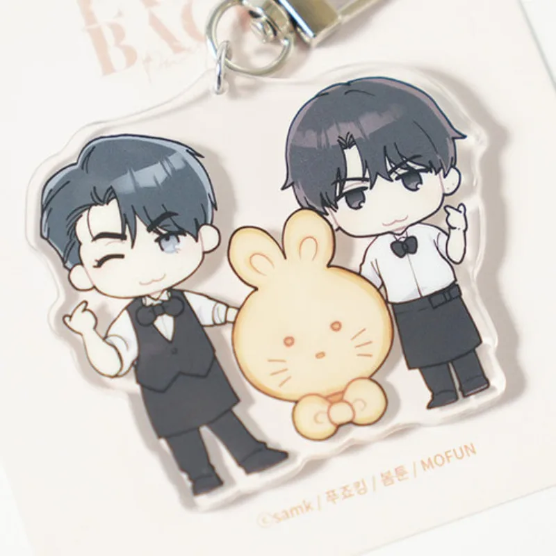 Korean BL Manhwa Payback Anime Acrylic Keychain Yoon Jay Lee Yoohan Cartoon Keyring Kawaii Bag Pendent Decor Accessories Gift