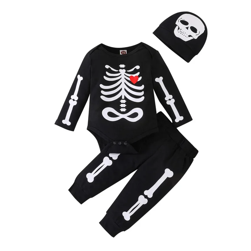 Il mio primo vestiti per bambini di Halloween per neonati Pagliaccetto per neonati Autunno Inverno Vestiti per ragazzo/ragazza Set di costumi di Halloween per neonati a maniche lunghe