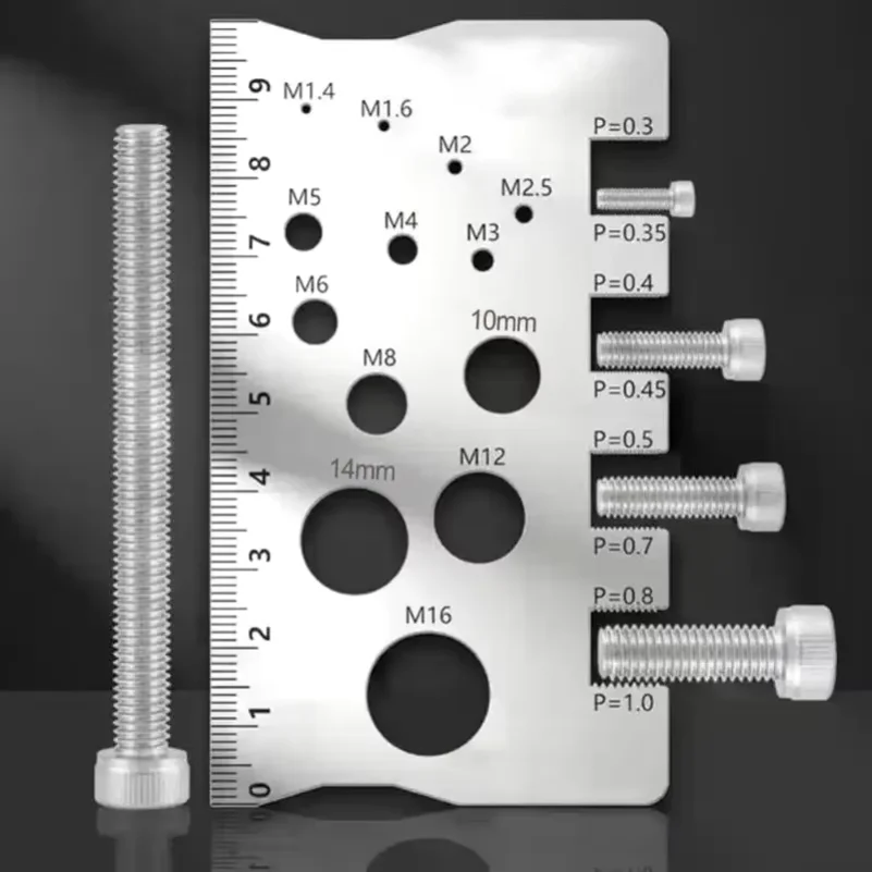 Screw Thread Pitch Gauge Ruler Measuring Tool Bolt Nut Metric Machining Threads Screw Cutting Gauge Angle Model Measuring