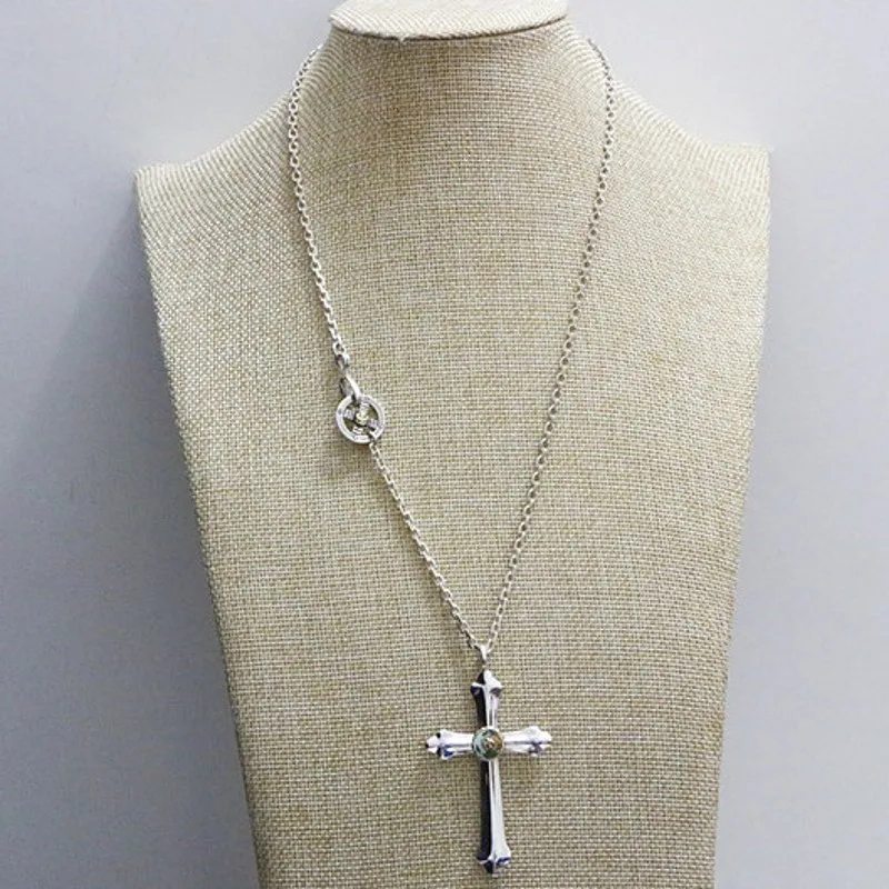 New s925 Sterling Silver Necklace for man Feather Necklace on Korean all-match Silver Cross Men pendant