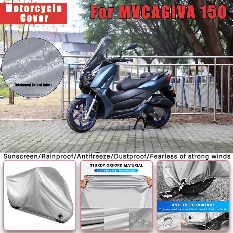 

For MVCAGIVA 150 No Ear Motorcycle Cover - Outdoor Full Body Protection, Waterproof Dustproof Sunscreen Accessories