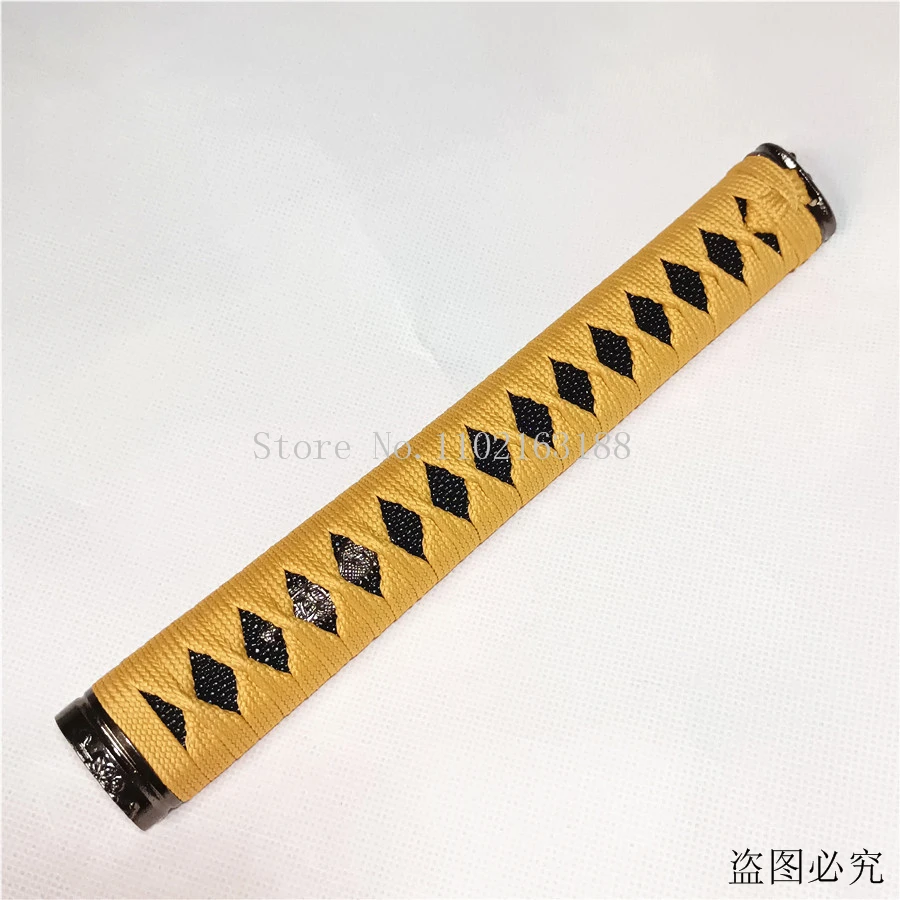 High Quality Exquisite Japanese Yellow silk Ito Handle Tsuka For Sword Katana High-grade Fuchi Kashira Nice