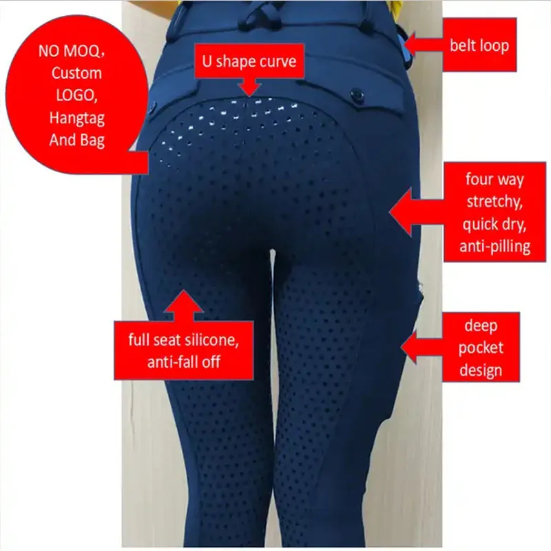 MXLLINA Women Equestrian Clothes Horse Riding Sports Set Full Seat Silicone Breeches Woman Riding Leggings Tops Training Suit