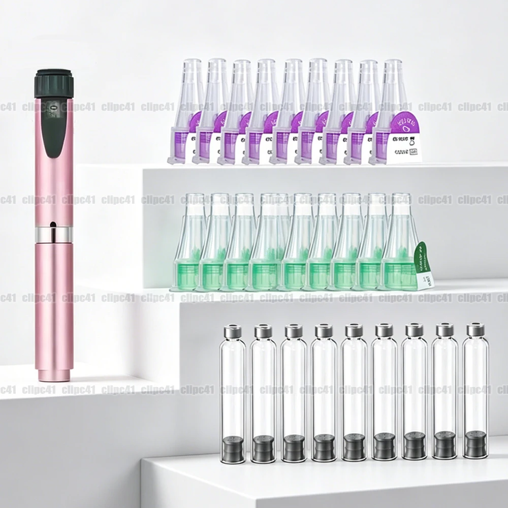 Magic Pen 3ml Empty Cassette Bottle Cartridges, 4/6/8mm Pen Tip, Sterile Individual Packaging Tattoo Pens for Lilly Insulin Pen