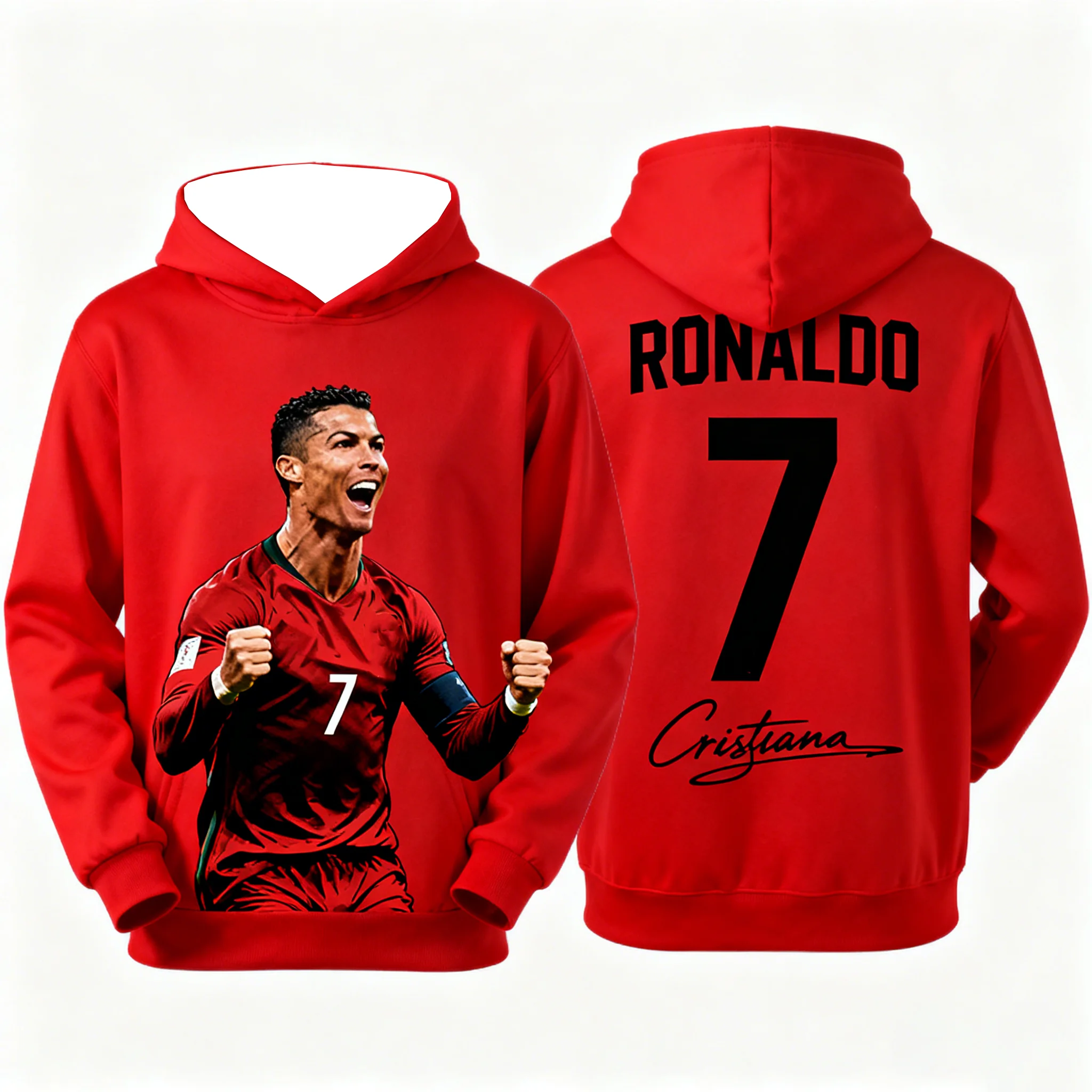 Ronaldo Iconic Football Star Fan Hoodie Hot Sale Premium Sweatshirt Outdoor Bequemes Casual Training Fashion Top