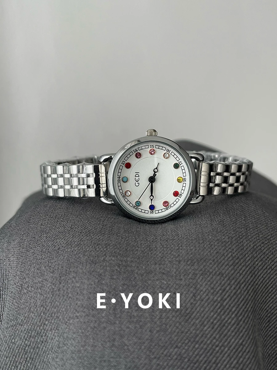 ساعة كوارتز نسائية كاجوال فاخرة وخفيفة الوزن بسوار فولاذي ساعة نسائية فاخرة وإكسسوارات للسيدات عالية الجودة