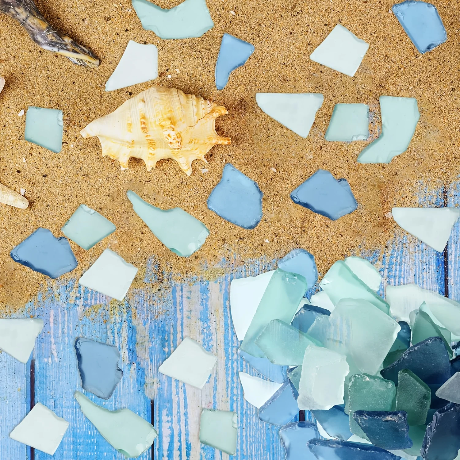 قطع زجاج البحر سحق شقة متجمد خاصة لزهرية حشو الشاطئ حفل زفاف المنزل حوض السمك الديكورات DIY بها بنفسك لوازم الحرف الفنية