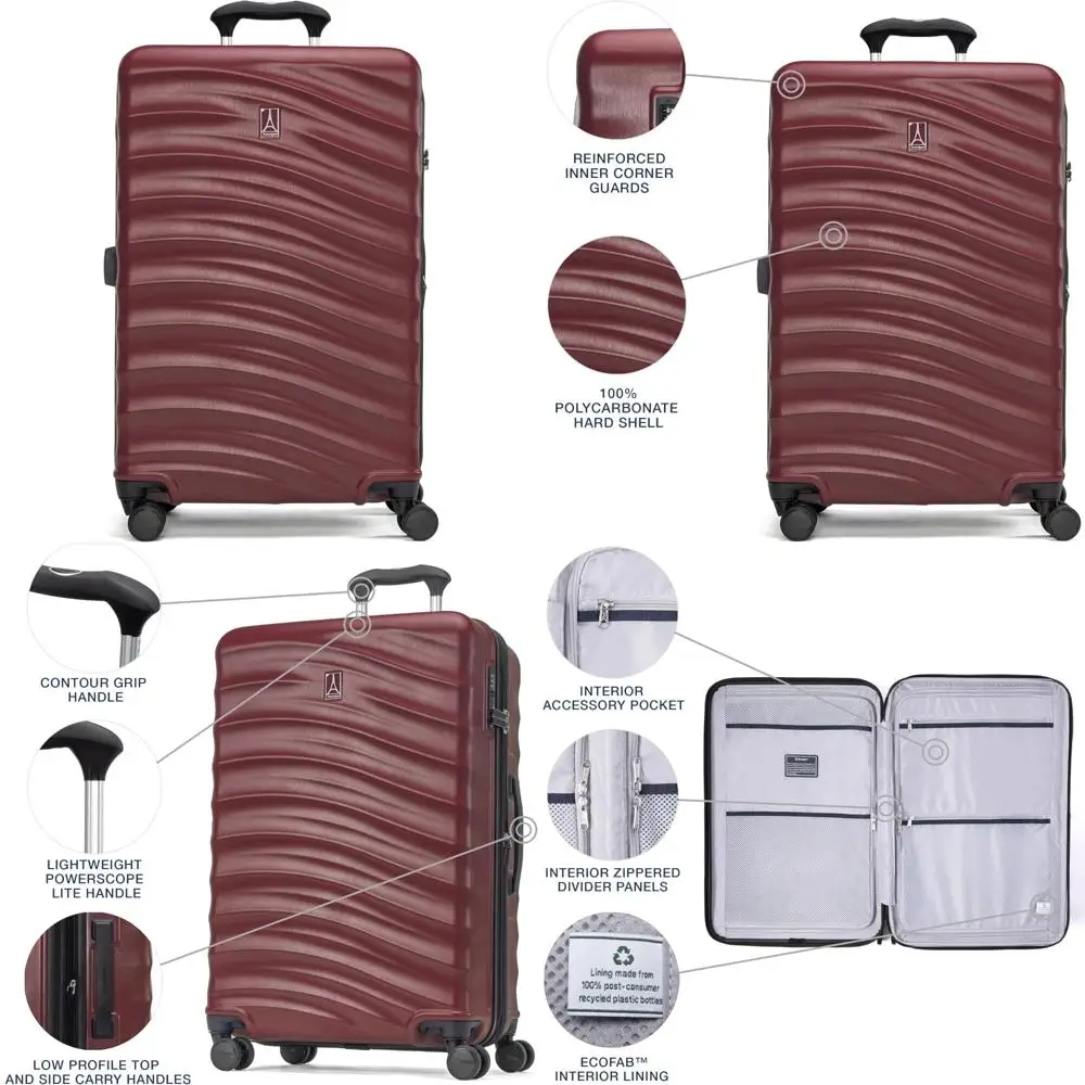 

Легкий расширяемый жесткий чемодан с 8 вращающимися колесами, замком TSA, подходит для путешествий на воздухе, конструкция кабины