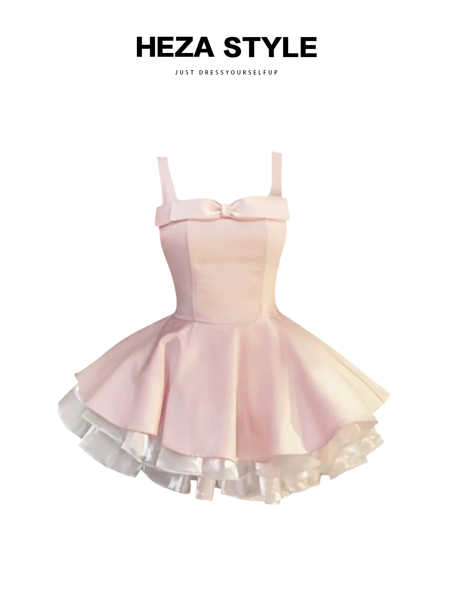 

HEZA милое женское летнее пышное платье с узлом принца и ремешком Dr, повседневная юбка трапециевидной формы с высокой талией