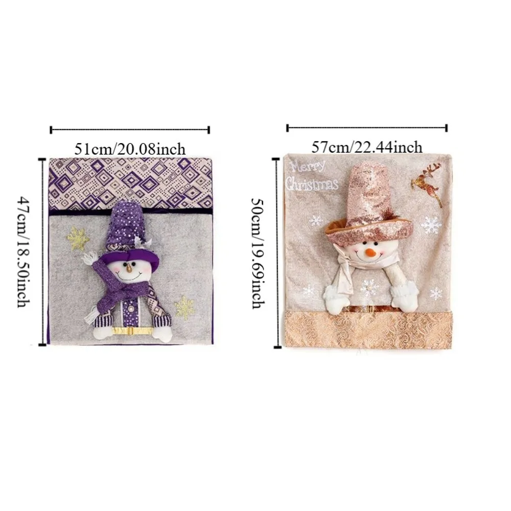 الكرتون عيد الميلاد غطاء كرسي تمتد للإزالة عيد الميلاد عشاء كرسي غطاء مقعد لينة الأرجواني مقعد حامي ديكور المنزل #5