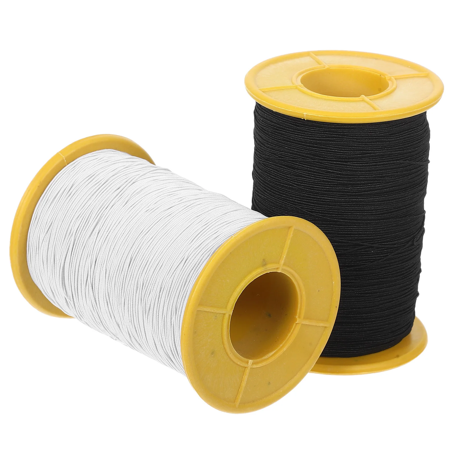 

2 Rolls Elastic Thread High Strength Latex Cord 0.5mm Black White Stretchy String for DIY Beading Bracelet Jewelry Making