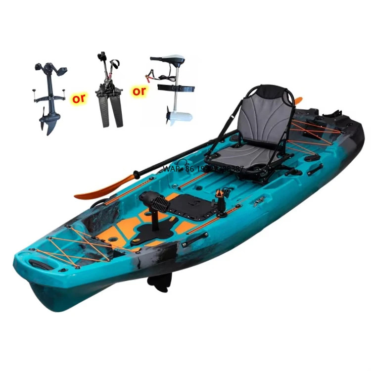 10ft Modular Pedal Fishing Kayak 430lbs Capacity 2-Piece Design for Surfing Motorized Hélice Kajak Canoe Easy To Storage