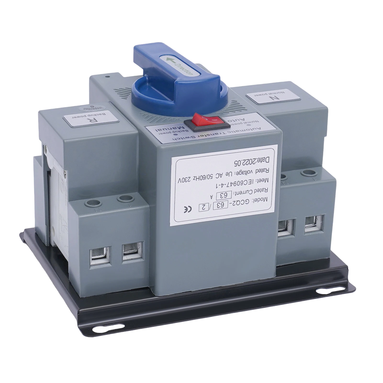 Commutateur de transfert automatique Double puissance 2P 63A 220V, Mode automatique/manuel, pour la maison, les ascenseurs, la Protection incendie et l'utilisation industrielle
