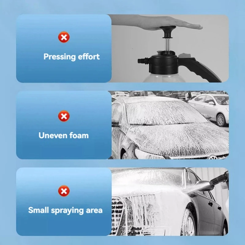 Pompa busa elektrik penyemprot, nirkabel, cuci mobil, pompa busa rumah tangga, penyemprot air untuk cuci mobil, taman, 2l