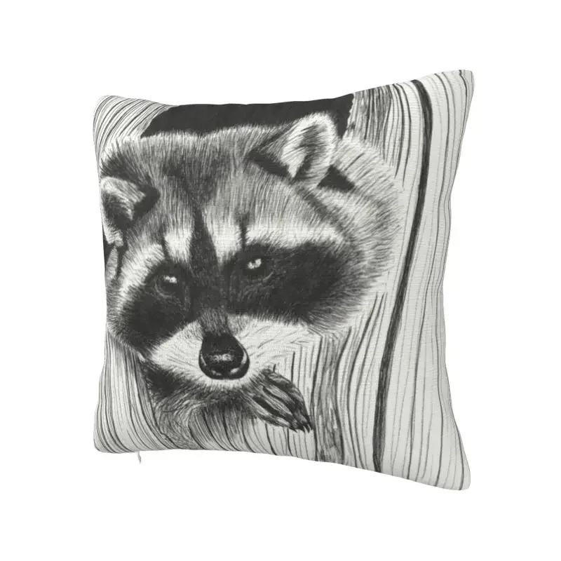 Funny The Stealthy Raccoon Cushion Cover 45x45cm Trash Panda Racoon Velvet Cute Throw Pillow Decoration Salon