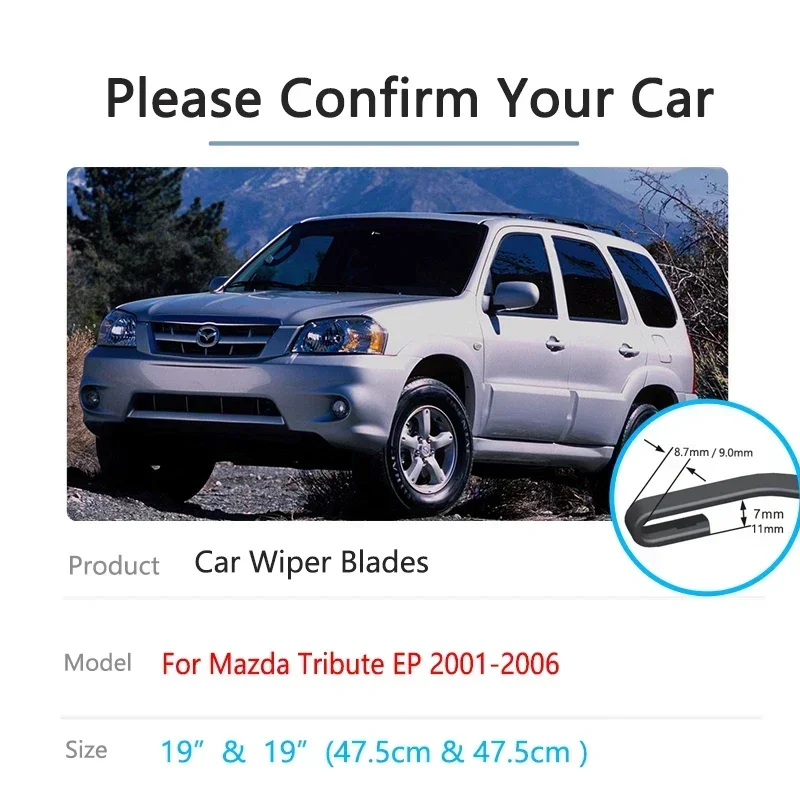 For Mazda Tribute EP 2001 2002 2003 2004 2005 2006 Winter Windows Front Wipers Blades Brushes Auto Accessories Cleaning U J Hook