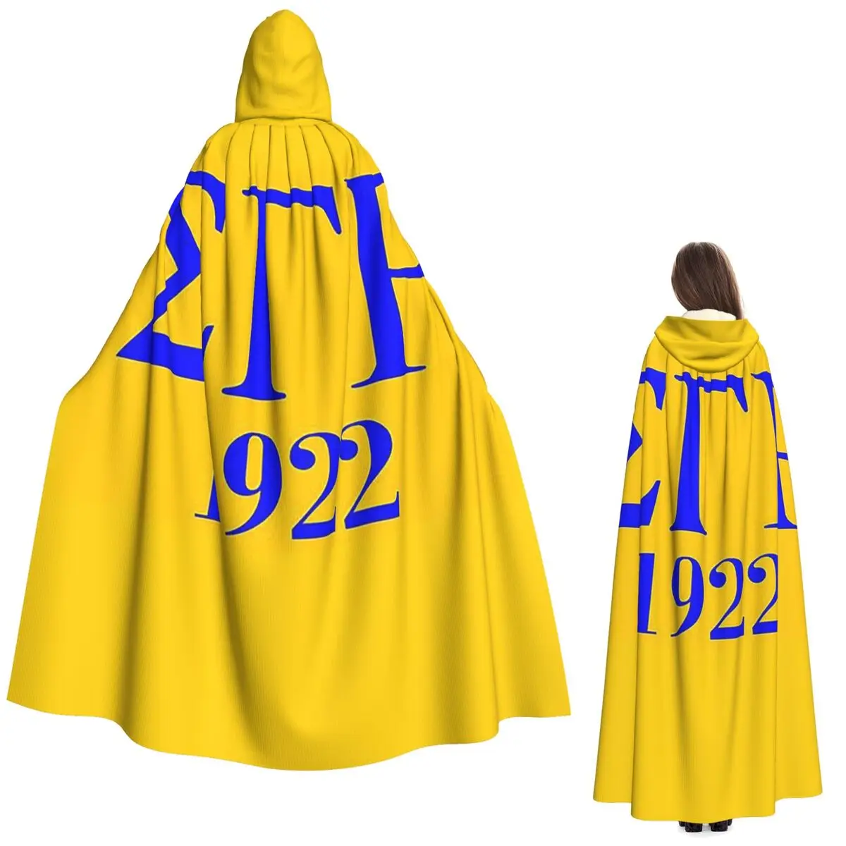 

Sigma Gamma Rho 1922 Long Hooded Cloak Witch Medieval Costume Cosplay Cape HalloweenCoat Adult Unisex
