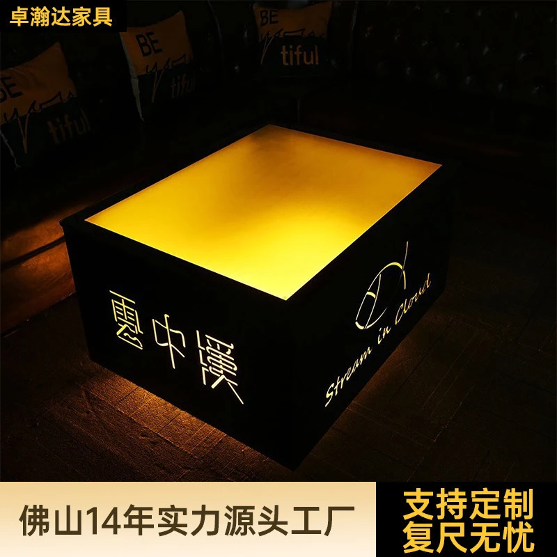 

Элитный клубный бар, чайный столик из нержавеющей стали в европейском стиле KTV с подсветкой и закаленным стеклом