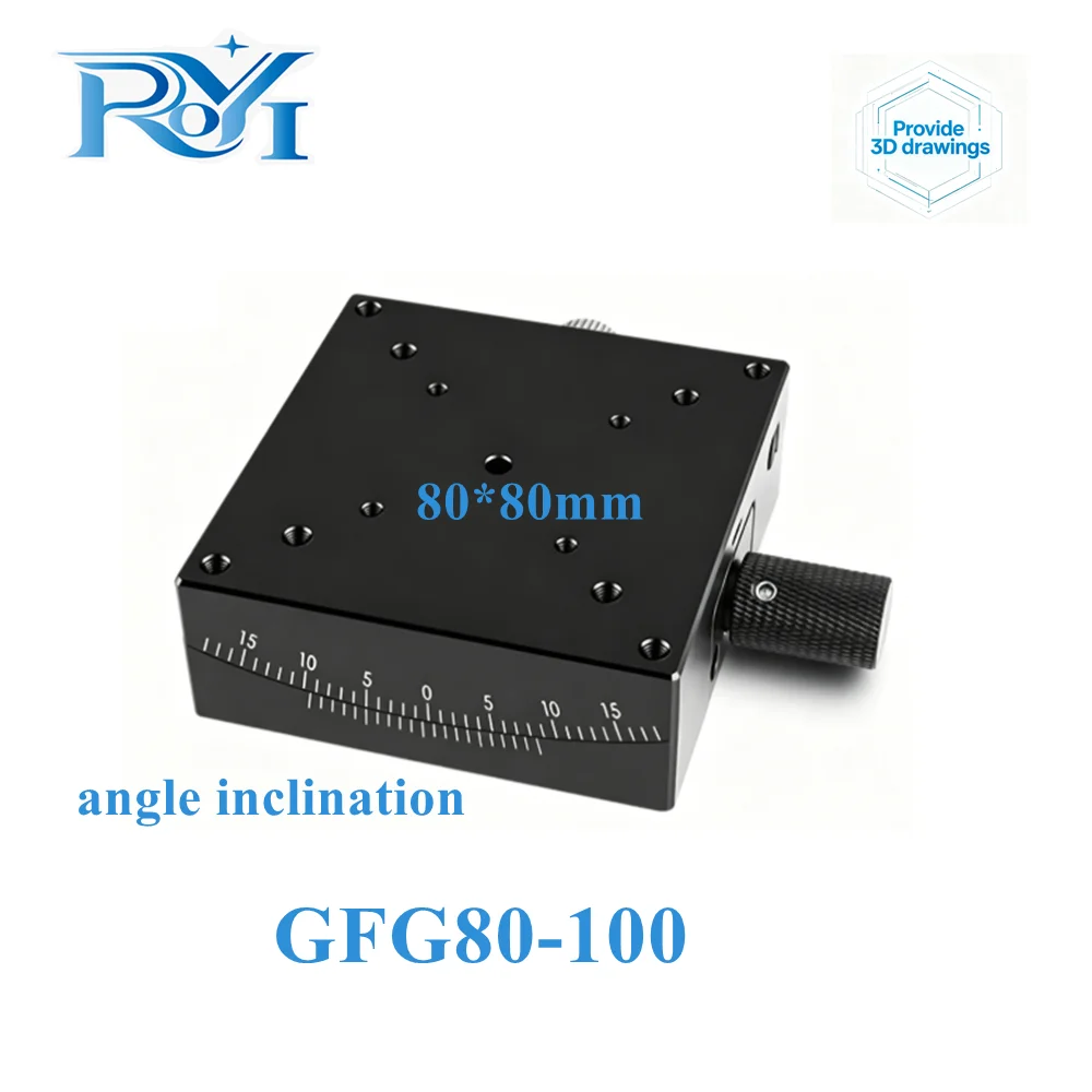 X Axis XY Axis 80mm GFWG80 GFG80 Sliding Table Manual Radian Angle Table Goniometer Swing Table Measurement Displacement Radian