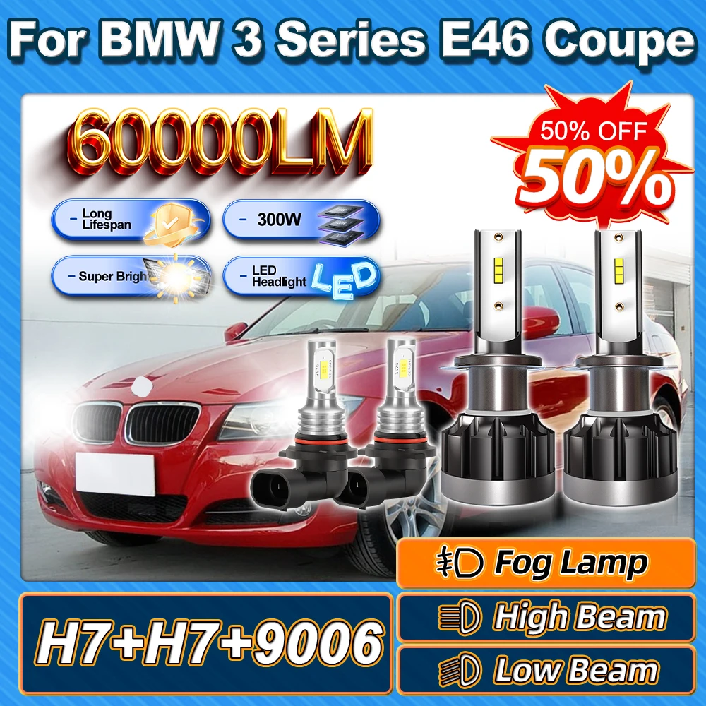 

For BMW 3 Series E46 Coupe 1999 2000 2001 2002 2003 2004 2005 2006 H7 High Low Beam 300W Headlight Ampoule 9006 Fog Light Canbus