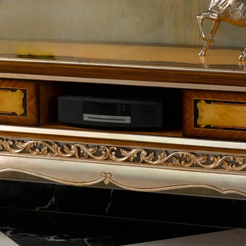 French mahogany TV cabinet Floor cabinet Neoclassical villa audio-visual cabinet Large apartment luxury furniture