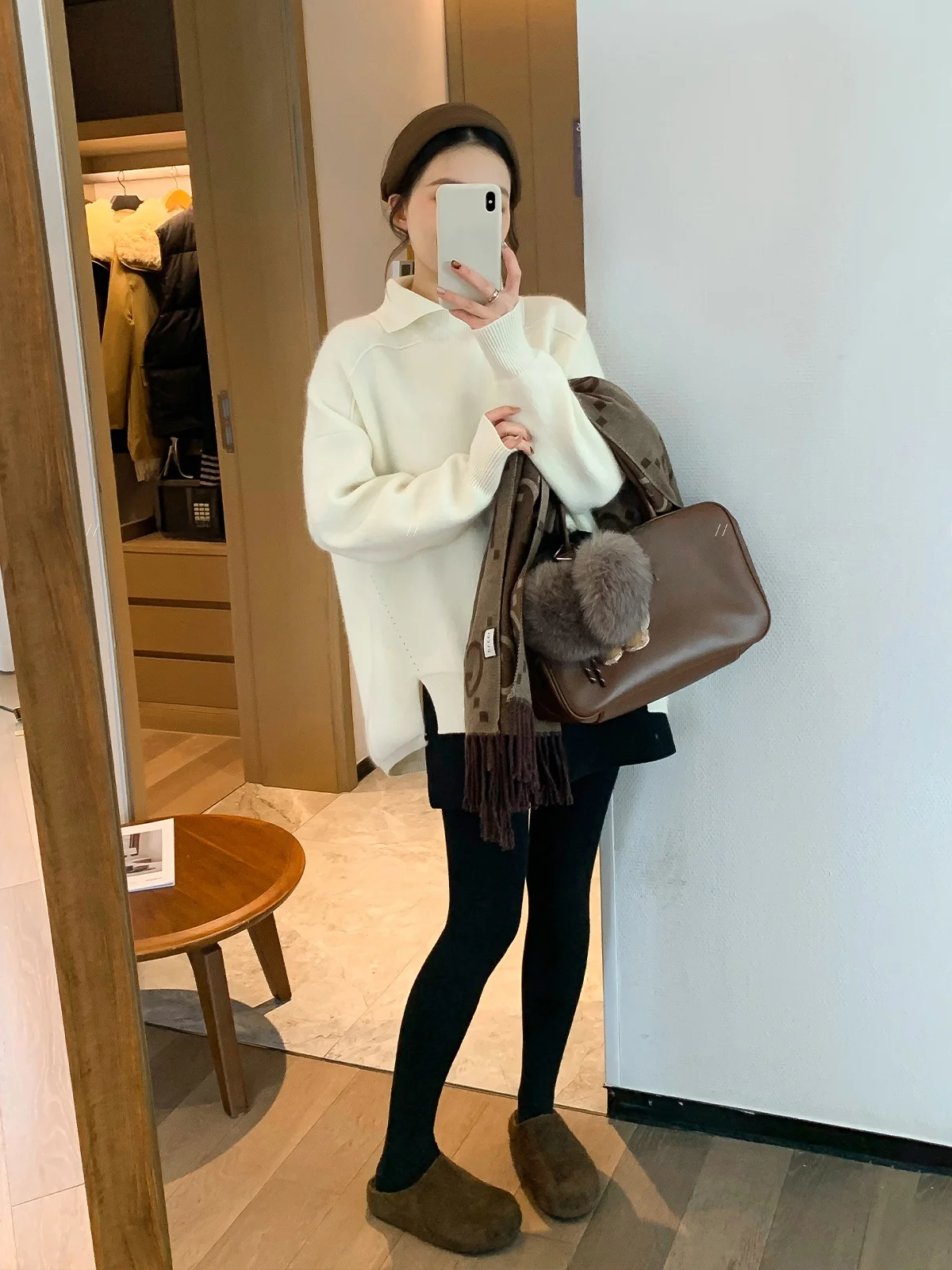 

Love Devil Fi 2025 Winter Knitted Ne Pullover Inner Wear Base Top Women's Faion Design Anti-Aging Korean Sle