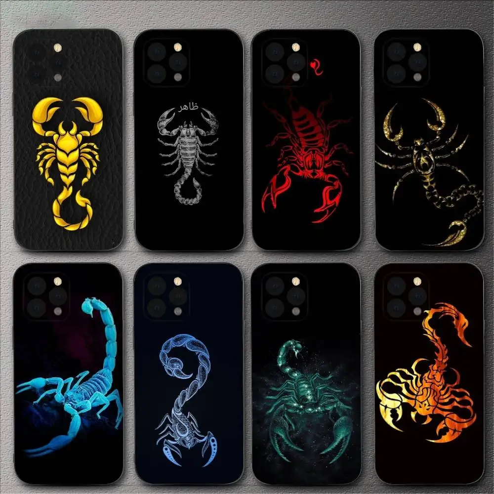 

Scorpion Phone Case For iPhone 16,15,14,13,12,11,XS,XR,X,8,7,Pro,Max,Plus,mini Silicone Black Cover