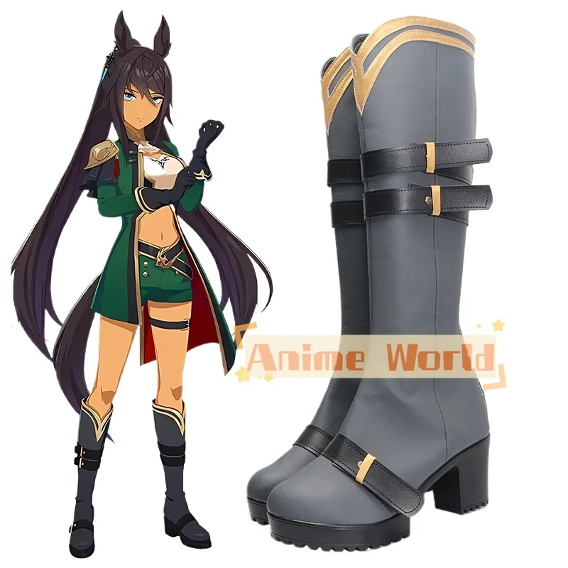 

Game Umamusume: Pretty Derby Symboli Kris S Cosplay Shoes PU Leather Shoes Halloween Carnival Boots Prop