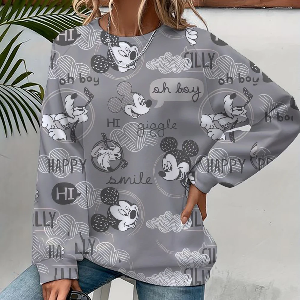 Disney Women Hoodies and Sweatshirts Mickey Mouse Fall Spring Sweatshirts Fall Spring Harajuku Long Sleeve Hoodie Clothes