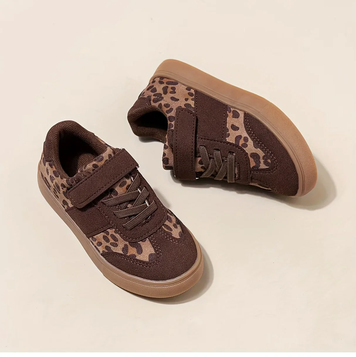 2027 A Pair of Low-top Leopard-print Student Daily Wear Slip-resistant Children's Sports Shoes for Boys and Girls