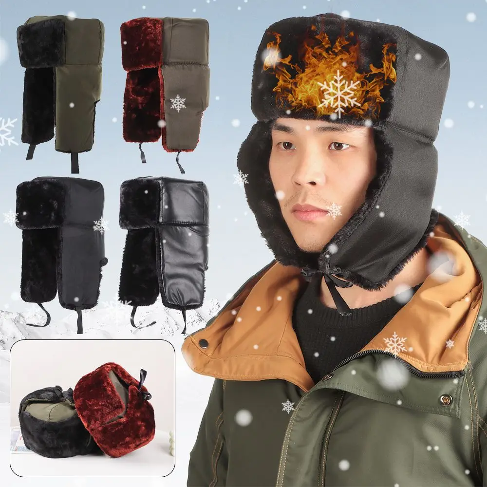Warm Winter Earflap Bonnet Trapper Bomber Hats Russian Ushanka Snow Caps Fur Ski Hat