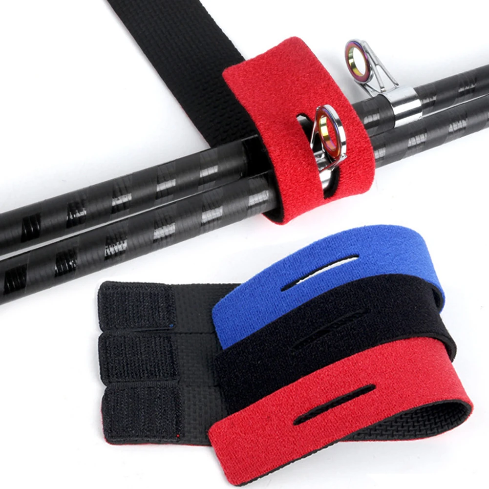 1-10PC Fishing Rod Tie Holder Strap Belt Tackle Elastic Wrap Band Holder Fastener Ties Portable Outdoor Fishing Tool Accessories