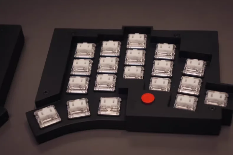 Trackpoint TOTEM Split Keyboard Ergonomi 38key Kabel Single-Mode Hotswap Kit Kustom Profil Rendah Kailh Choc V1 Mendukung QMK-VIAL