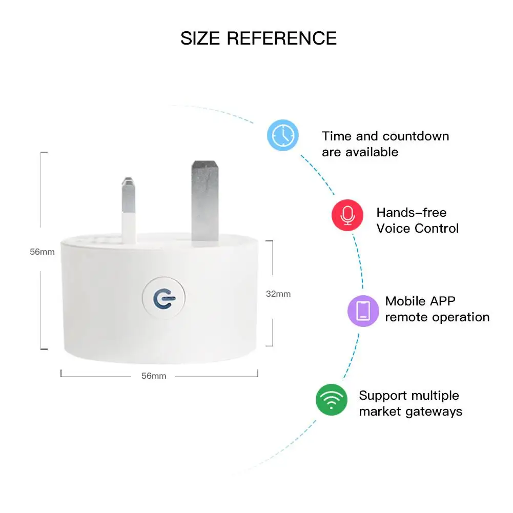 TuYa/Smart Life UK WiFi Smart Plug 16A Wireless Remote,No Hub Required,Control Work With Alexa Google Home Alice Smart Home