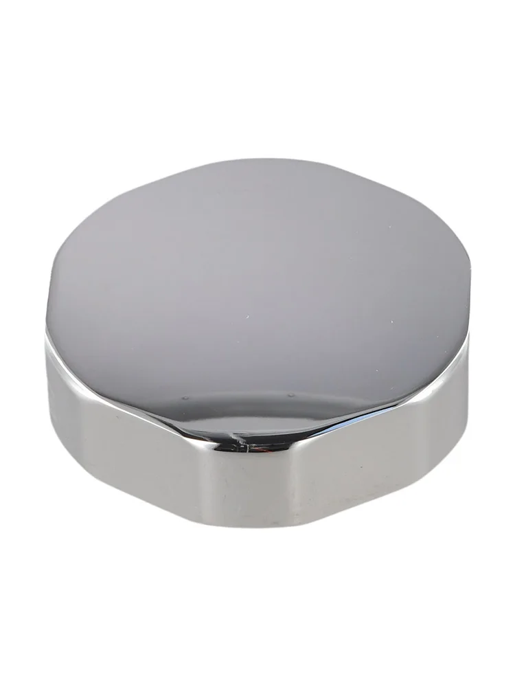 74mm Bathtub Rotating Knob for Brass Overflow Drain Assembly with Chrome Finish and Indented Grip for Smooth Water Flow Control