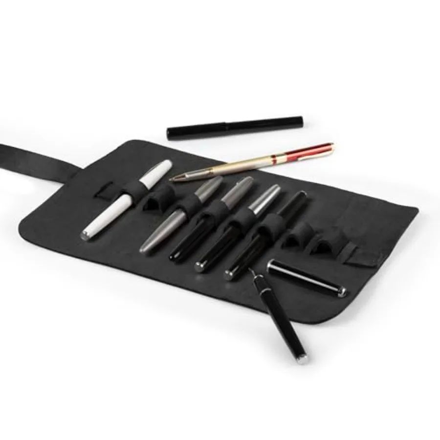 

Genuine Leather Retro Pen and Pencil Case - Metal Snap Fastener, Pencil Pouch Stationery Bag