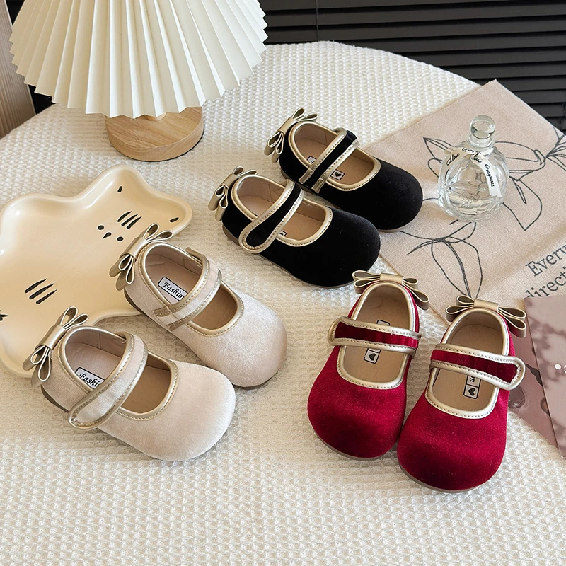 

2026 Spring Autumn New Children Leather Shoes for Girls Fashion Korean Style Soft Bottom Anti-slippery Versatile Princess Shoes