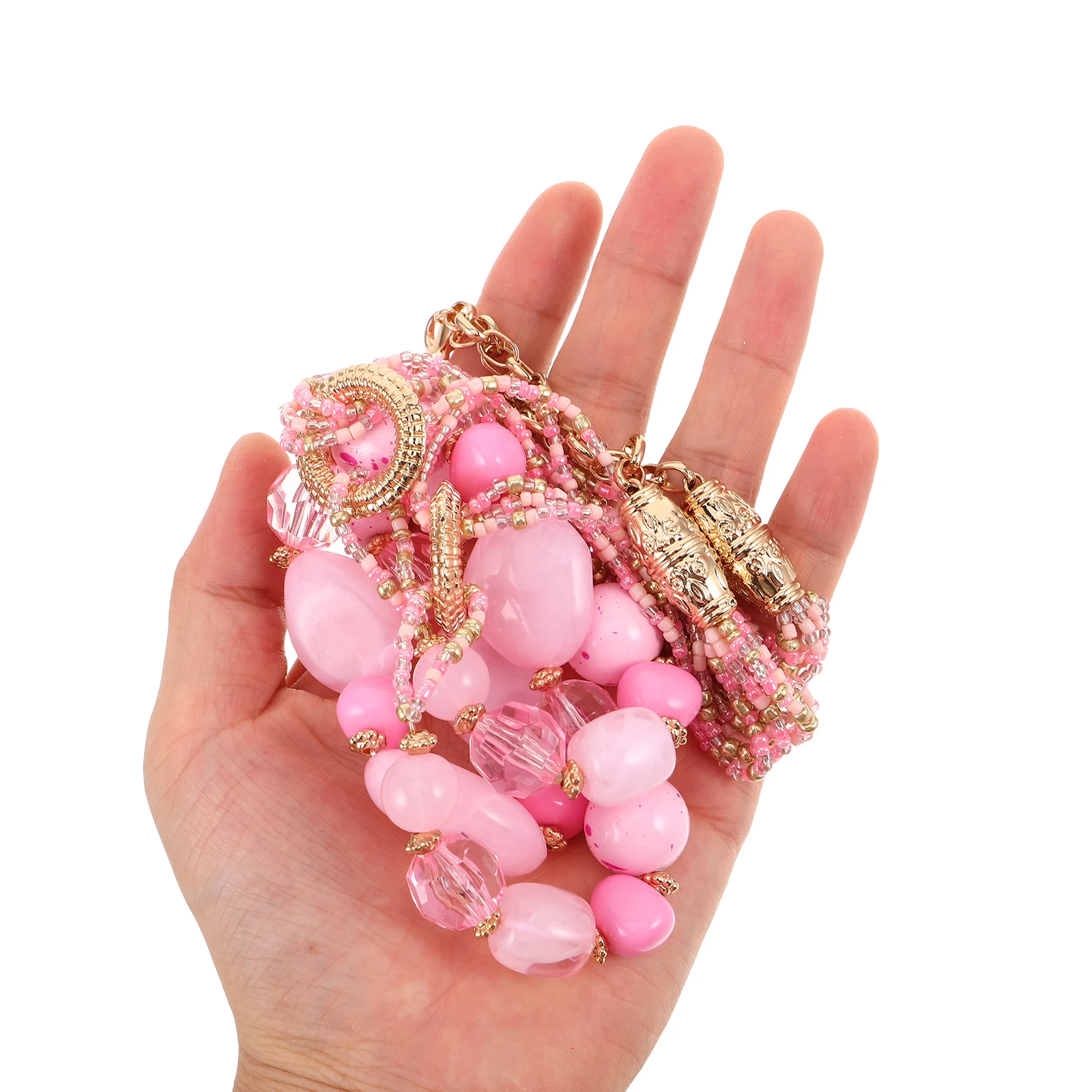 

Boho Beaded Necklace For Women Vintage Style Handmade Long Chain Statement Jewelry Summer Beach Wear Sweater Accessory