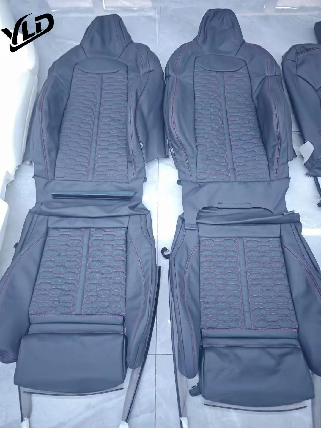 YLD for audi A4 Comfortable Red S4 Modified Seat Foam Kit with PU Leather Cover Door Panels for Front and Rear